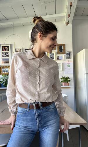 Camicia Venezia Plumetis cipria