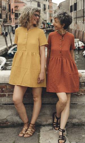 Abito Adela mussola mattone