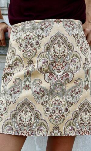 Gonna Londra broccato rosa 