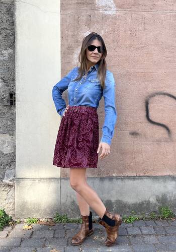 Gonna Venezia Emma bordeaux