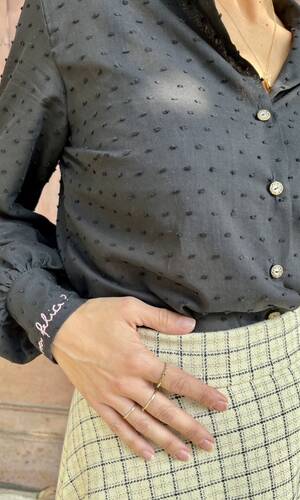 Camicia Venezia Sei felice nera 