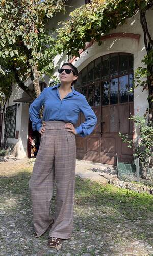 Camicia Venezia sei felice indaco