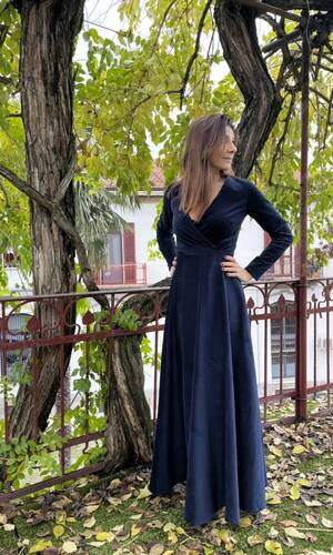 Abito Adela velluto blu