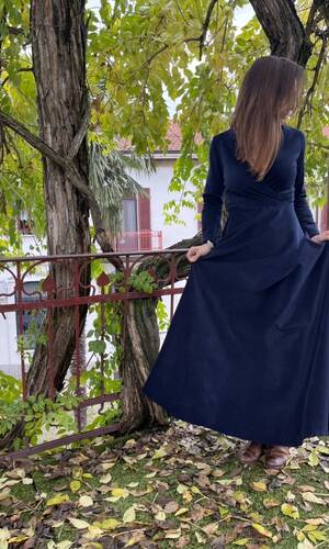 Abito Adela velluto blu