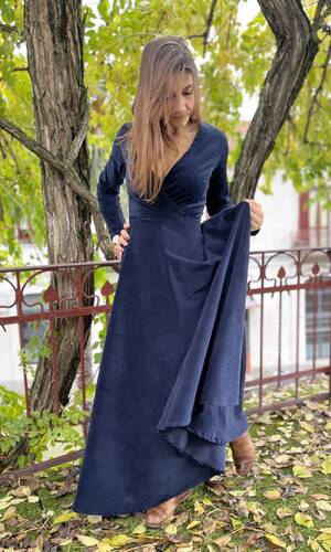 Abito Megan velluto blu