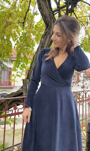 Abito Megan velluto blu