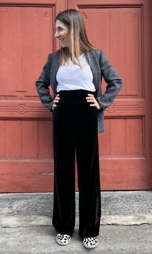 Pantalone venere velluto nero