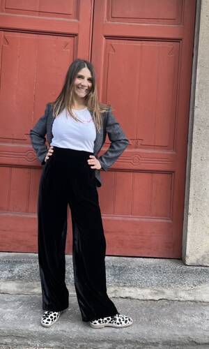 Pantalone venere velluto nero