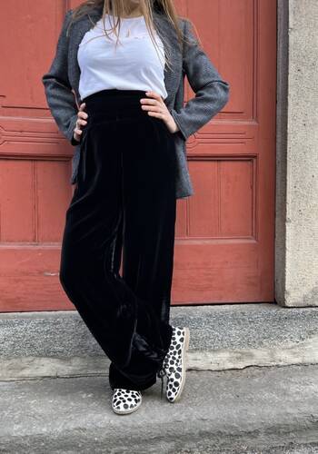 Pantalone venere velluto nero