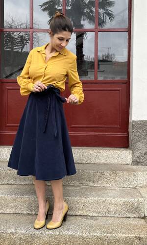 Gonna Mahé velluto blu