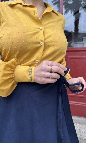 Gonna Mahè velluto blu