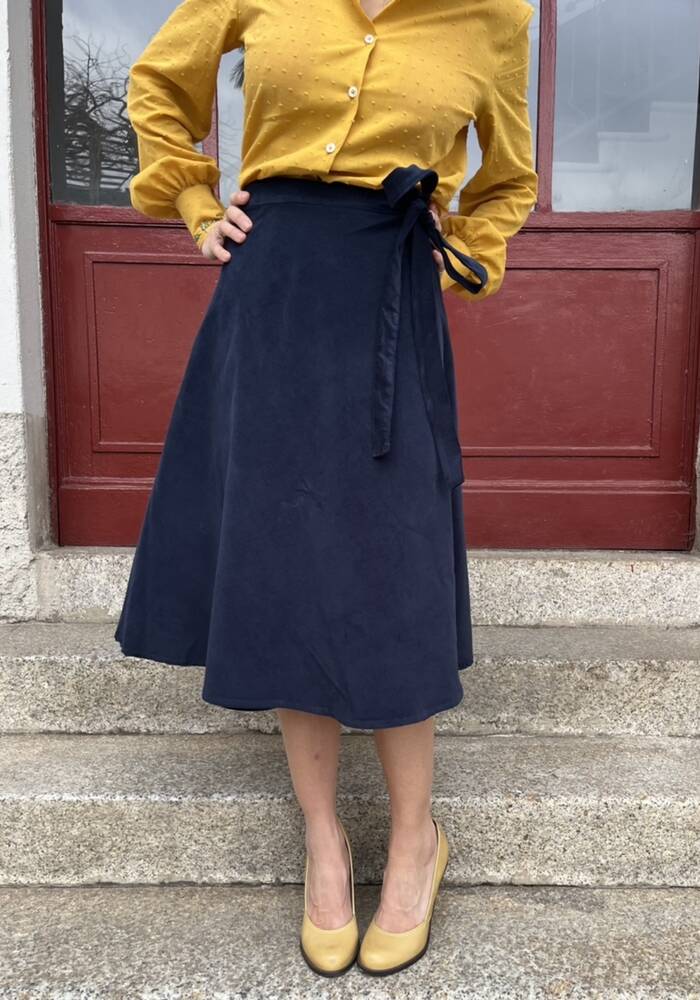 Gonna Mahé velluto blu