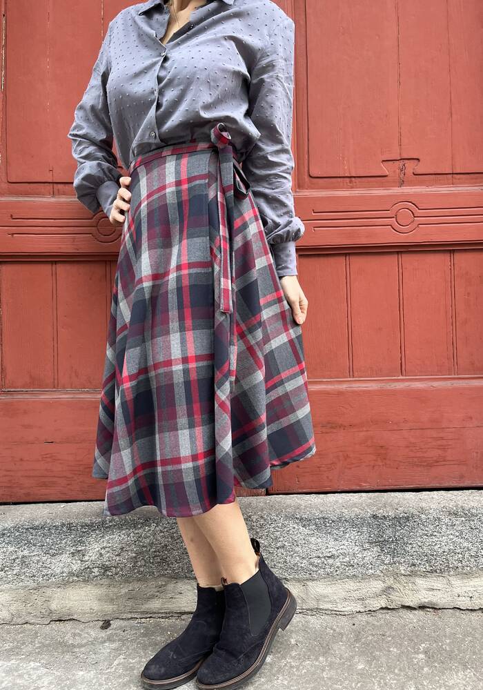 Gonna Mahé grigia bordeaux 