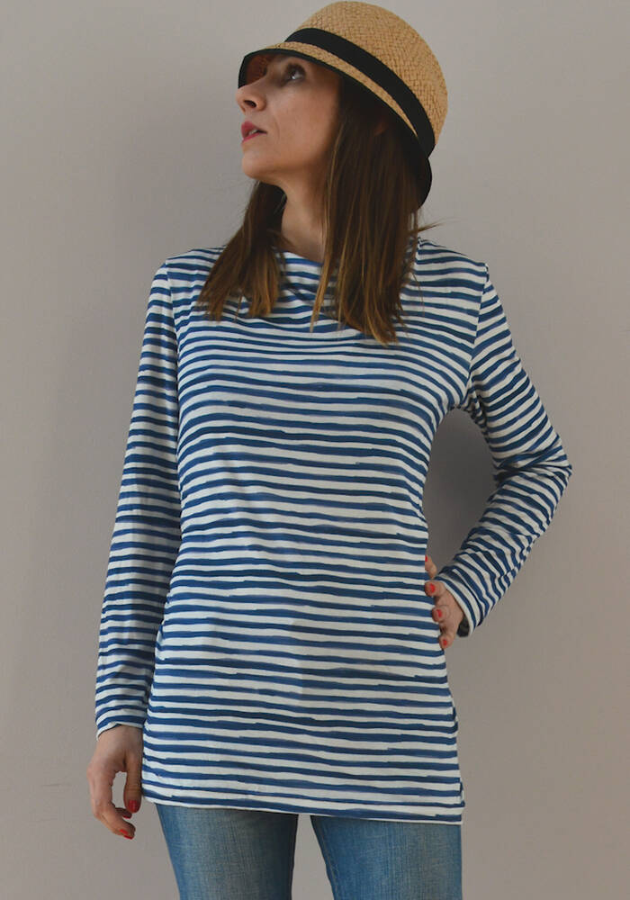 Maglia a righe blu