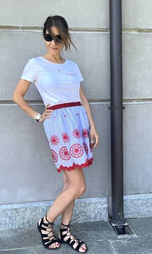 Gonna Venezia sangallo rosso