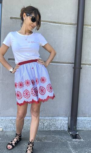 Gonna Venezia sangallo rosso