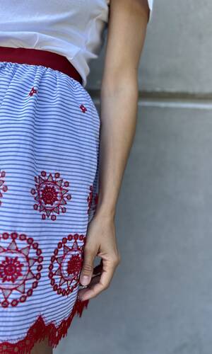 Gonna Venezia sangallo rosso