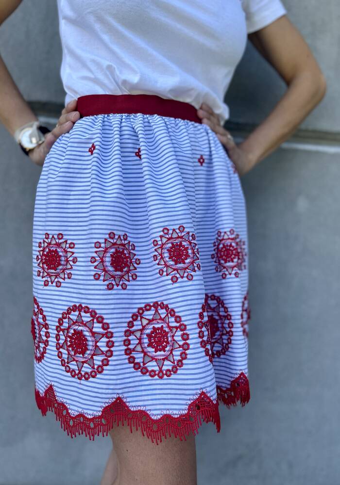 Gonna Venezia sangallo rossa