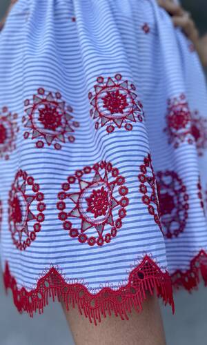 Gonna Venezia sangallo rosso