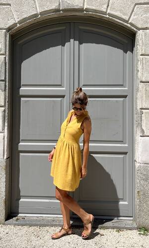 Abito Atene mussola senape