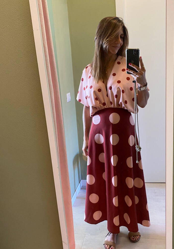 Abito Siviglia bordeaux rosa