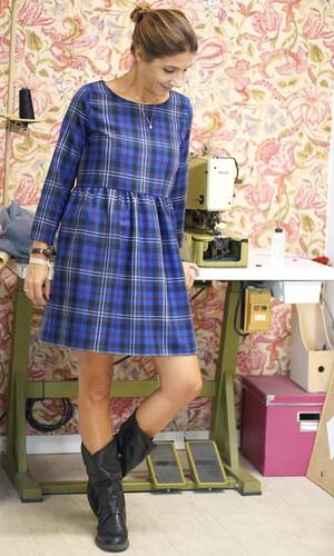 Abito Adela tartan blu