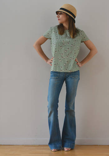 Blusa fantasia soffioni verde