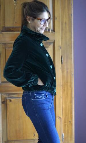 Bomber velluto verde