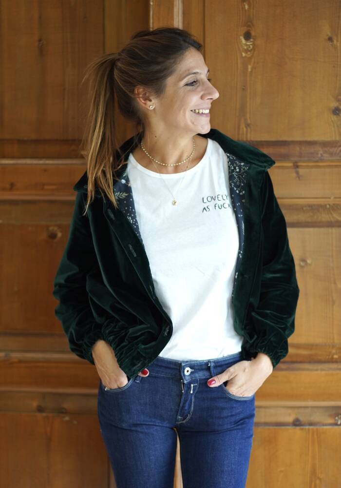 Bomber velluto verde