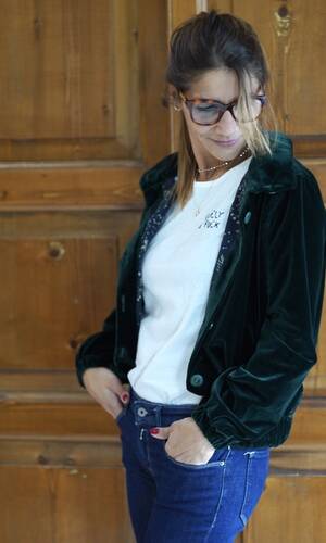 Bomber velluto verde