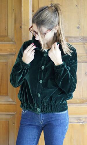 Bomber velluto verde
