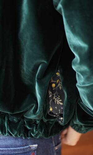 Bomber velluto verde