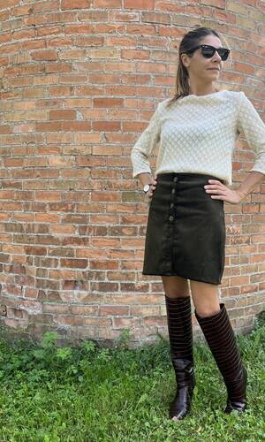 Gonna Londra velluto tre