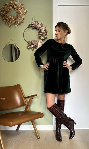 Abito Adela velluto verde