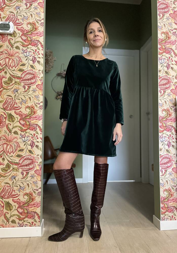 Abito Adela velluto verde