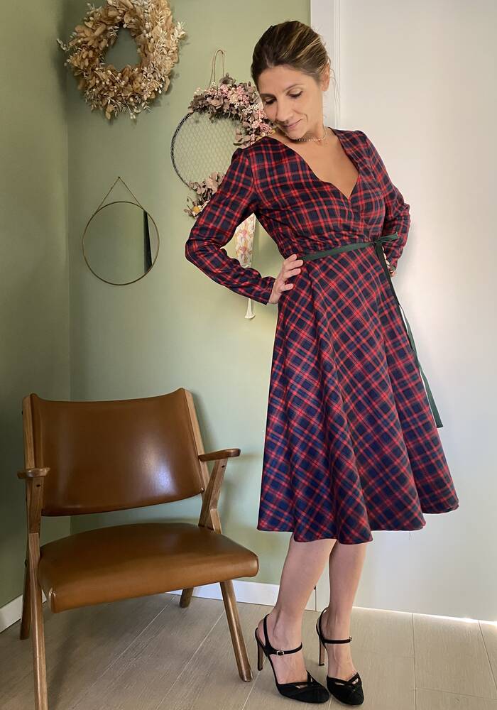 Abito roma bluette rosso