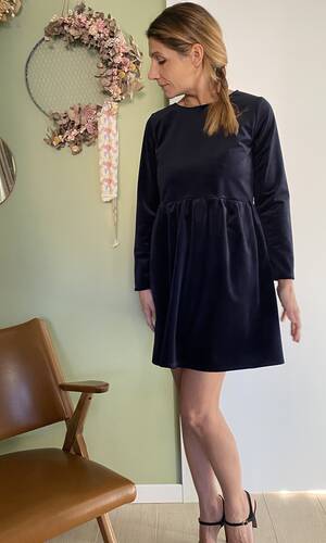 Abito Adela velluto blu