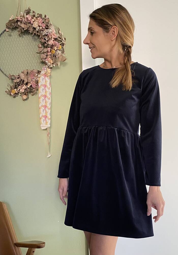 Abito Adela velluto blu