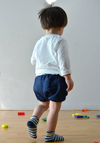Pantaloncino neonato in lino