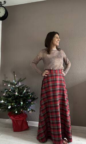 Gonna Bonifacio tartan rosso