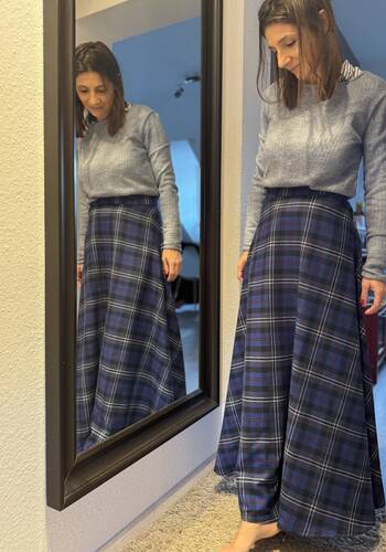 Gonna Bonifacio tartan bluette 