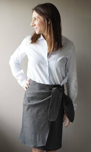 Gonna Raffaela denim nero