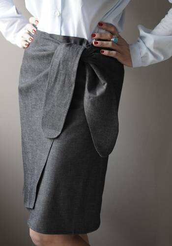 Gonna Raffaela denim nero