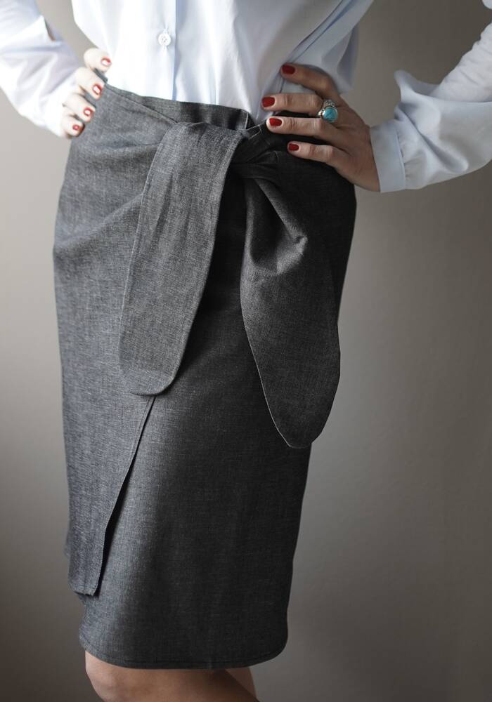 Gonna Raffaela denim nero