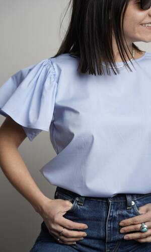Blusa onda azzurra