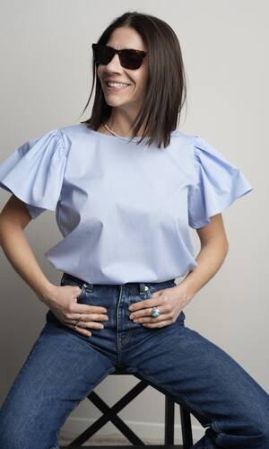 Blusa onda azzurra