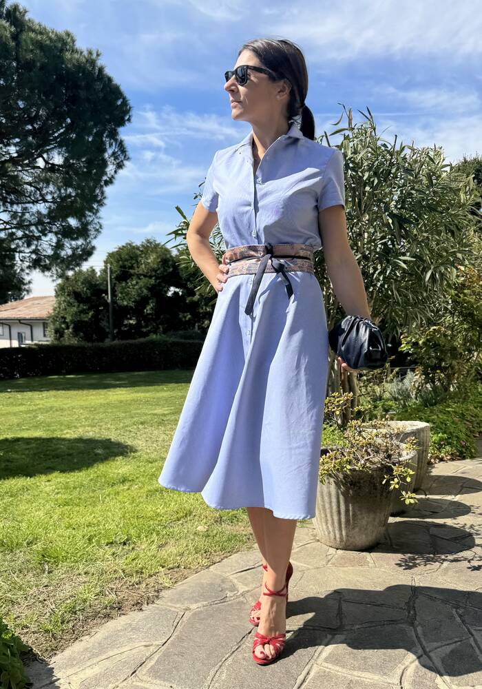 Abito Clotilde oxford azzurro