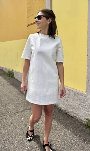 Abito Giulia denim bianco