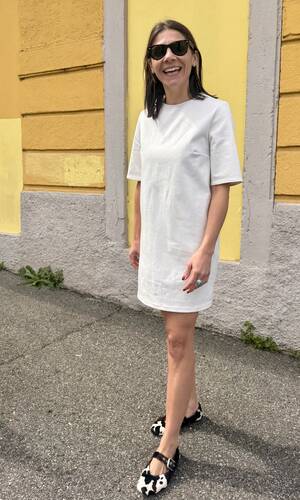 Abito Giulia denim bianco