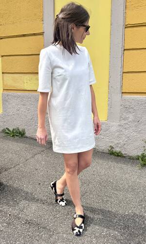 Abito Giulia denim bianco